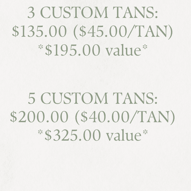 5 Bundle Tans DISCOUNTED at Dreamglow By Francesca in Doylestown, PA